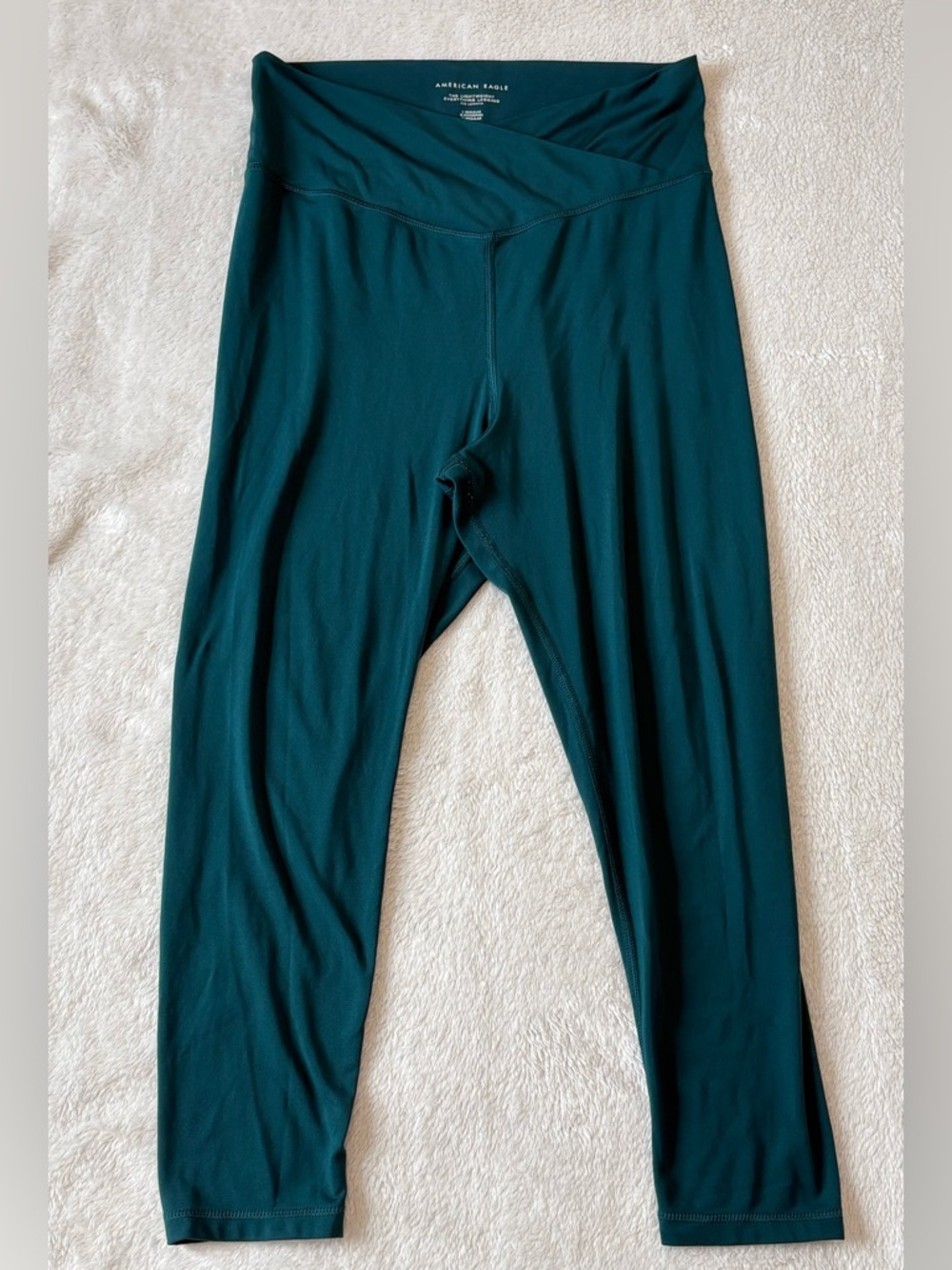 American Eagle Lightweight Everything Legging 7/8 Length Teal Crossover - Large
